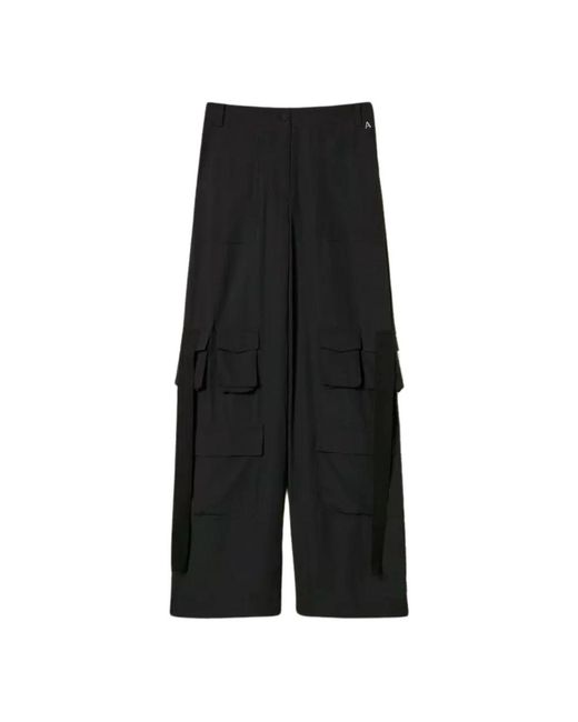 Wide Trousers Twinset de color Black