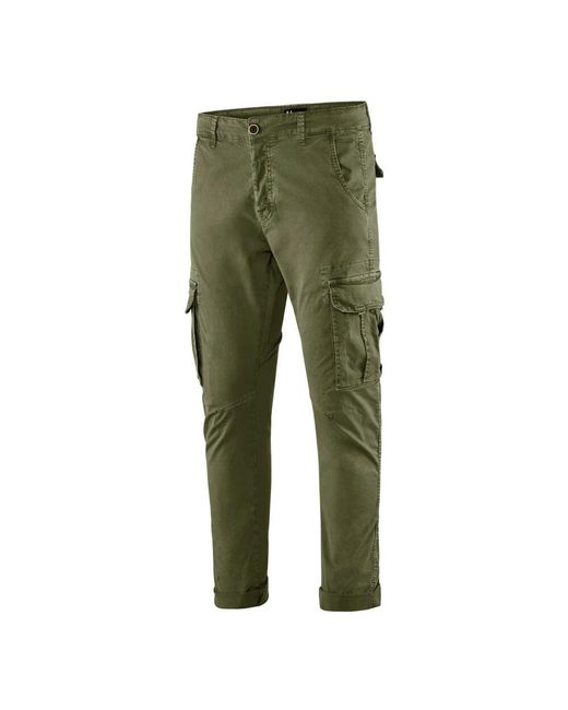 Slim-Fit Trousers di Bomboogie in Green da Uomo