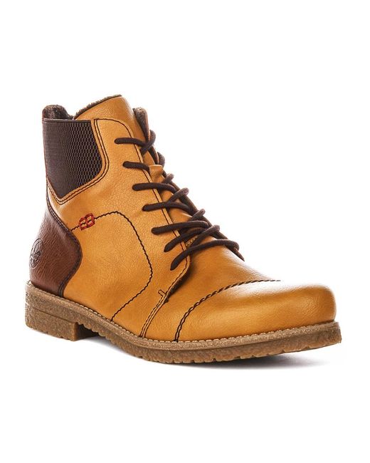 Rieker Brown Lace-Up Boots