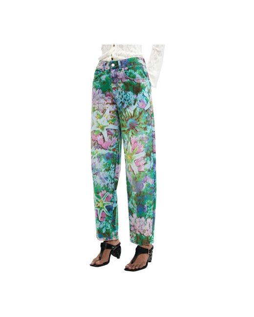 Desigual Green Loose-Fit Jeans