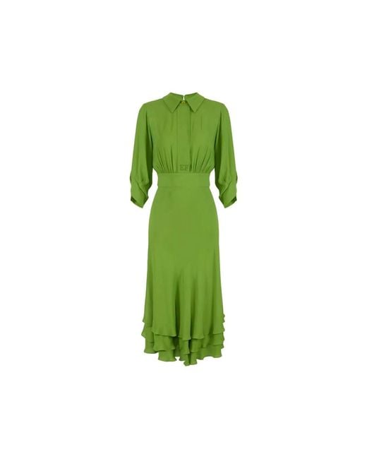 Elisabetta Franchi Green Midi Dresses