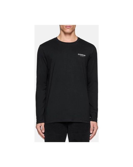 Dondup Black Long Sleeve T-Shirts for men