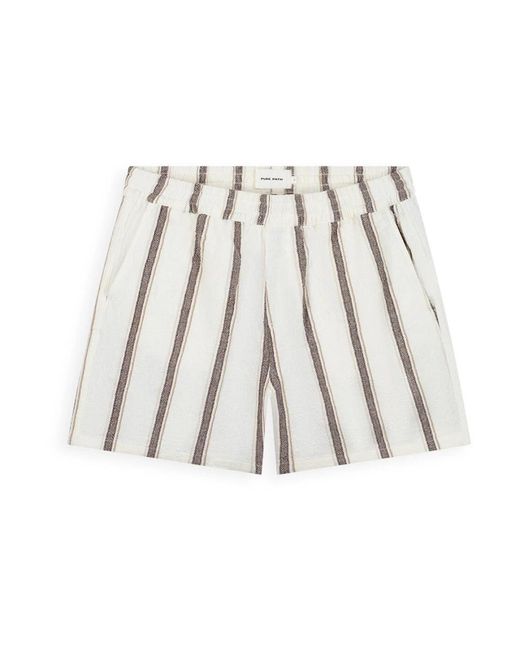 Pure Path Striped Shorts in het Natural voor heren