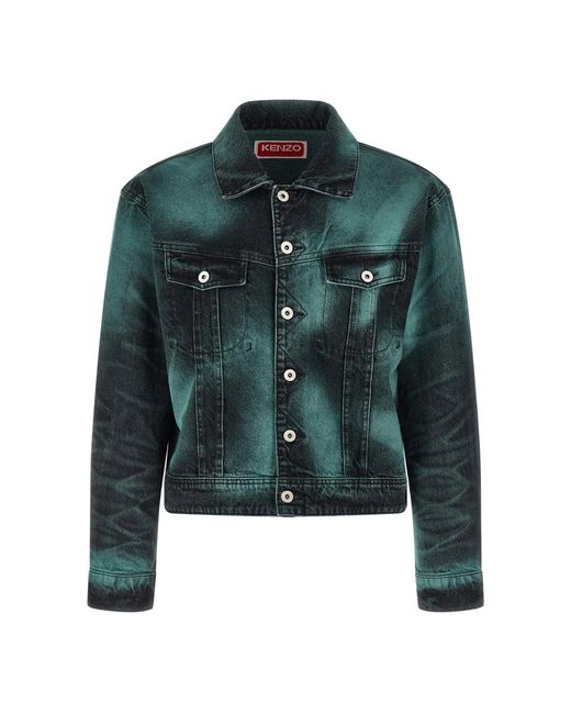 KENZO Green Denim Jackets for men