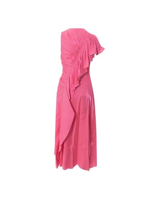Ulla Johnson Elegante Gedrapeerde Maxi Jurk in het Pink