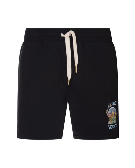 Casablancabrand Black Casual Shorts for men