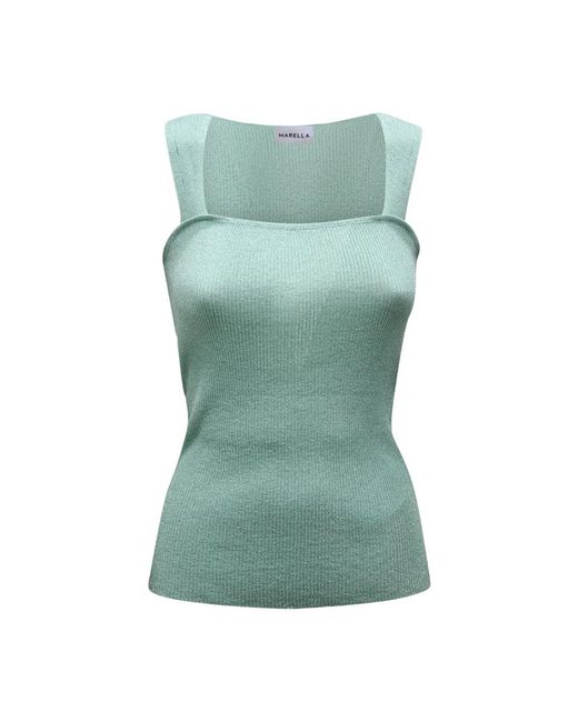 Marella Green Sleeveless Tops