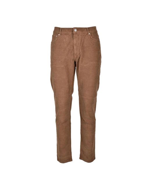 Daniele Alessandrini Brown Slim-Fit Trousers for men