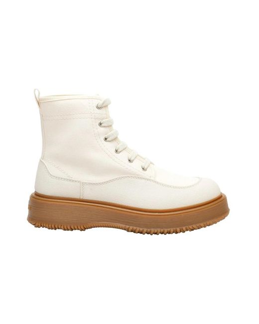 Hogan White Lace-Up Boots
