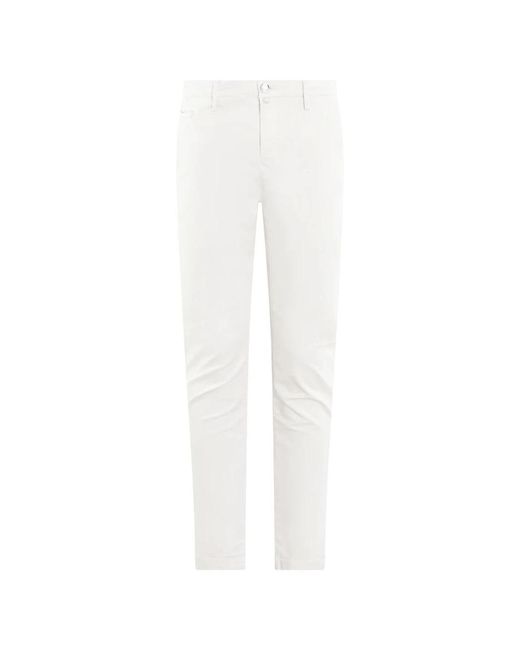 Jacob Cohen White Slim-Fit Trousers for men