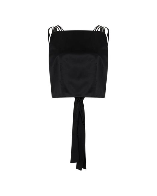 Alberta Ferretti Black Sleeveless Tops