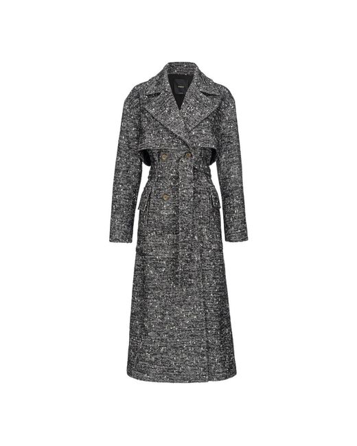 Pinko Gray Belted Coats