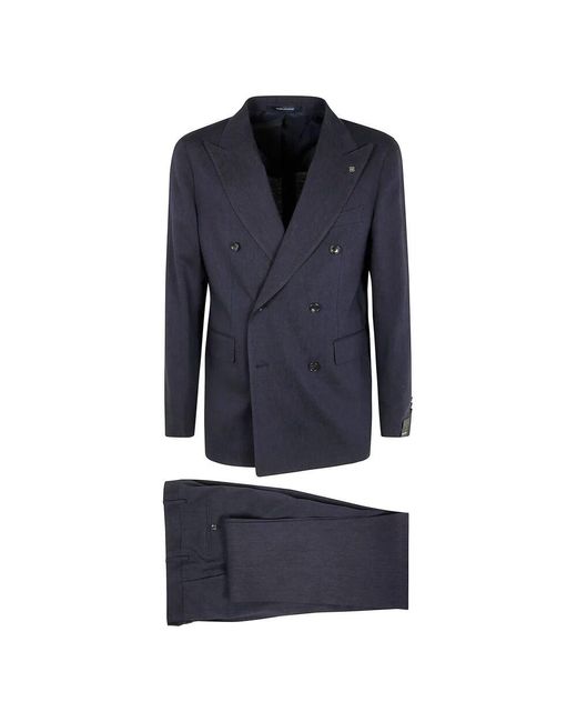 Tagliatore Blue Double Breasted Suits for men
