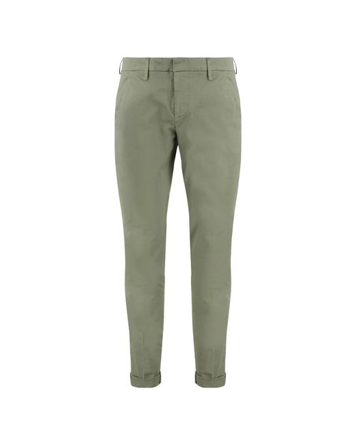 Slim-Fit Trousers di Dondup in Green da Uomo