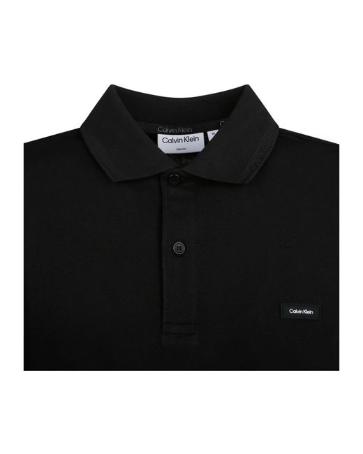 Calvin Klein Schwarzes thermo tech pique polo shirt in Black für Herren