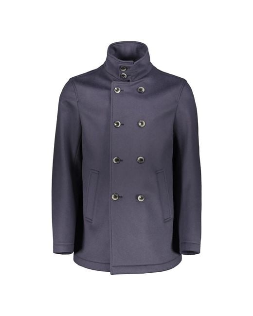 Herno Blue Double-Breasted Coats for men