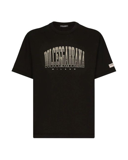 Dolce & Gabbana Schwarze Lockere T-Shirts Und Polos in Black für Herren