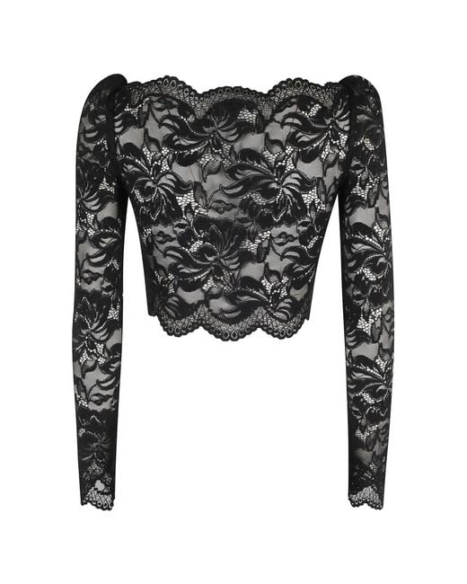 Long Sleeve Tops di Rabanne in Black