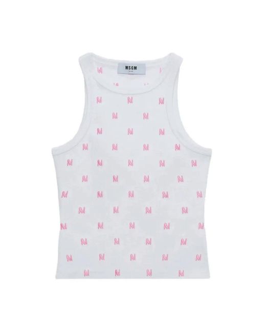 Sleeveless Tops MSGM de color White