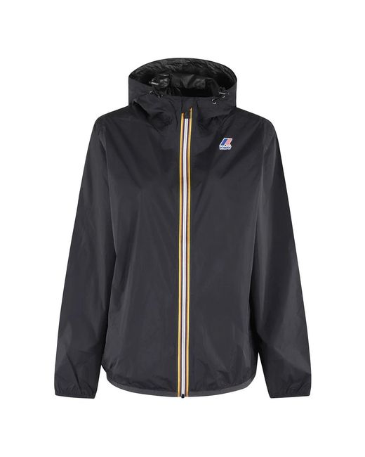 K-Way Zwarte Micro Ripstop Hoodie Jas in het Blue
