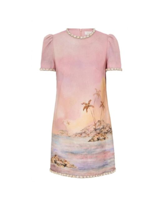 Zimmermann Pink Short Dresses