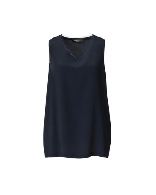 Fabiana Filippi Blue Sleeveless Tops