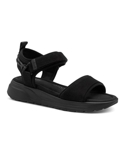 Tamaris Black Flat Sandals