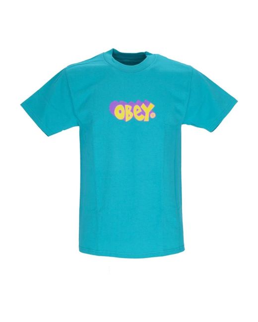 Obey Klassisches groove t-shirt in Blue für Herren