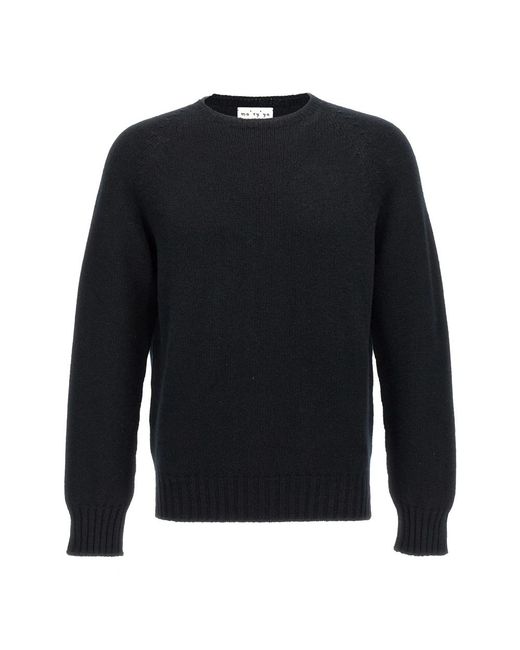 Ma'ry'ya Black Round-Neck Knitwear for men