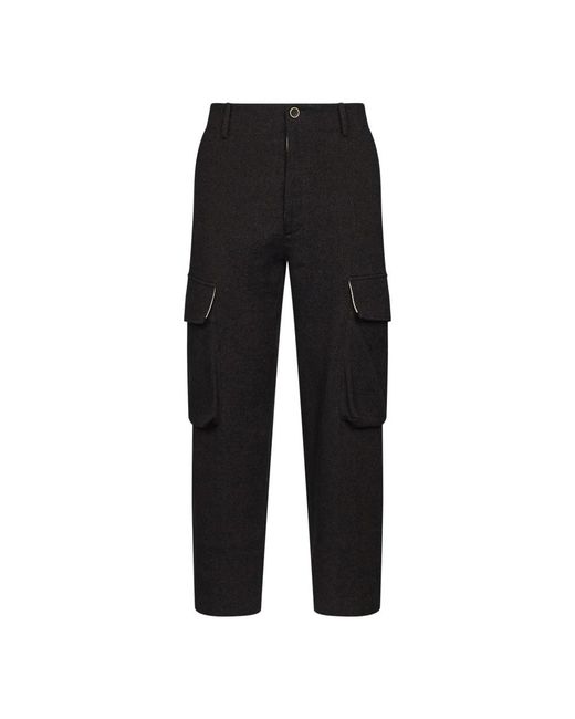 Uma Wang Black Slim-Fit Trousers for men