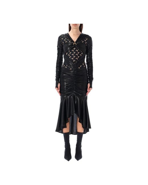 MARINE SERRE Black Midi Dresses