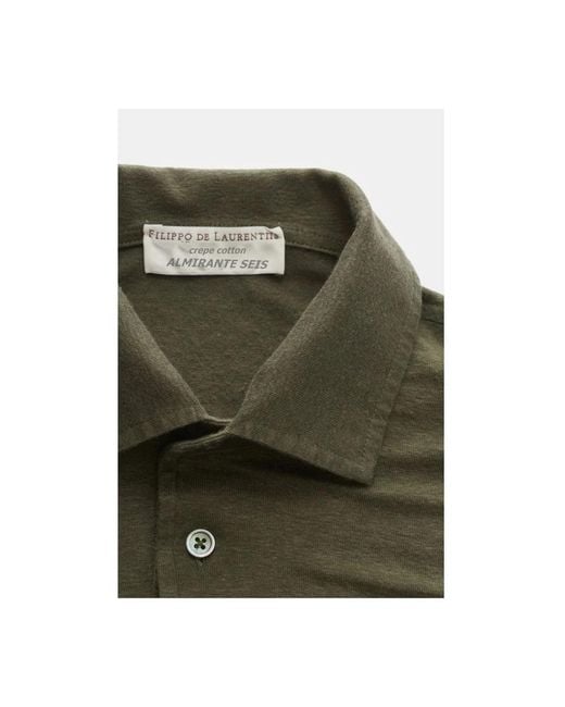 FILIPPO DE LAURENTIIS Green Polo Shirts for men