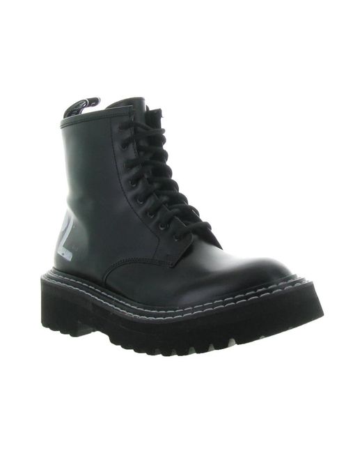 Karl Lagerfeld Black Lace-Up Boots