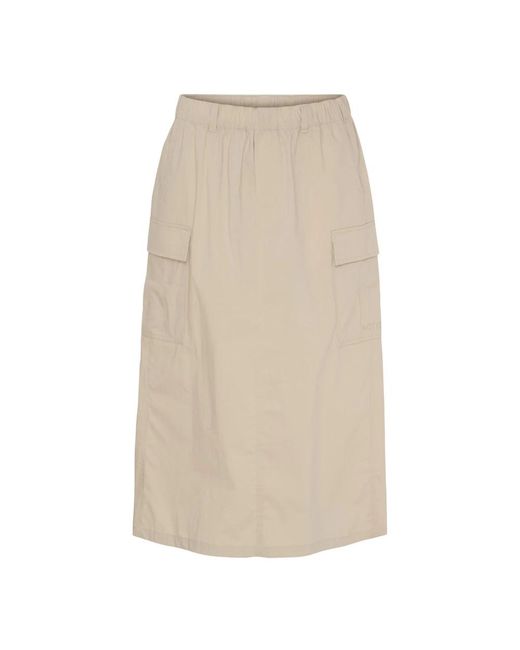 Notyz Cargo Midi Rok in het Natural
