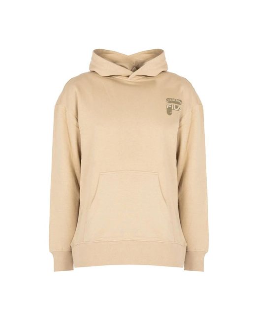 Fila Hoodies & Sweatvesten ,Bruin ,Katoen Blauwe Hoodie 'Baar' in het Natural voor heren