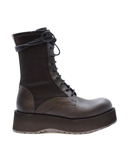 Paloma Barceló Black Lace-Up Boots