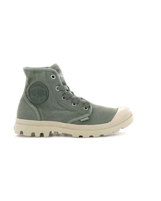Palladium Gray Canvas hi-top sneakers