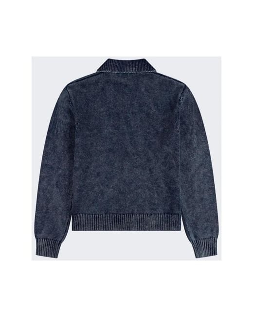 Daily Paper Truien & Vesten ,Paars ,Katoen Knit Cardigan in het Blue voor heren