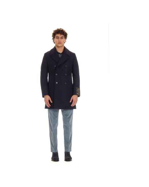 Sealup Jassen ,Blauw ,Wol Blauwe Peacoat Met Hoornknopen in het Blue voor heren