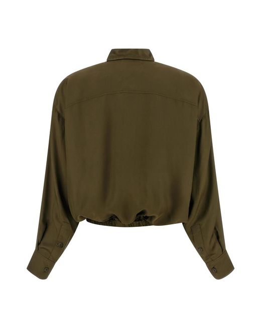 Nude Overhemden ,Groen ,Fluid Viscose Shirt in het Green