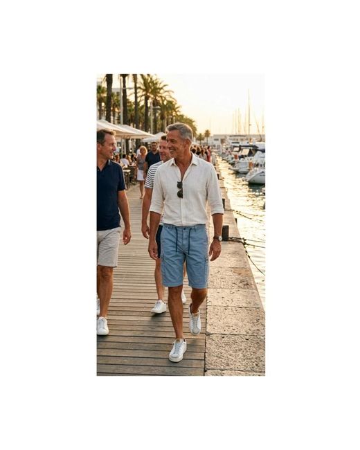 Mason's Blue Casual Shorts for men
