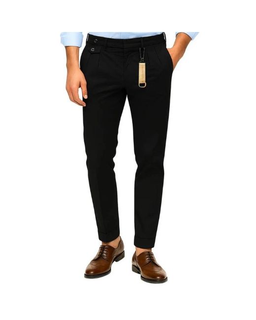 Manuel Ritz Black Slim-Fit Trousers for men