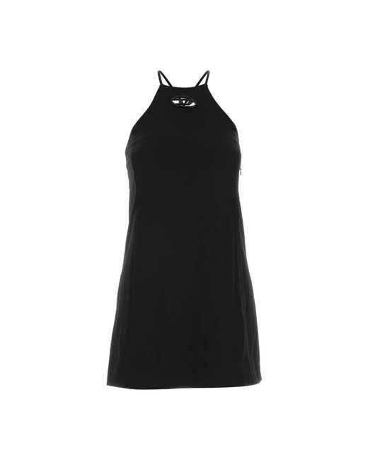 DIESEL Stretch Twill Mini Jurk in het Black