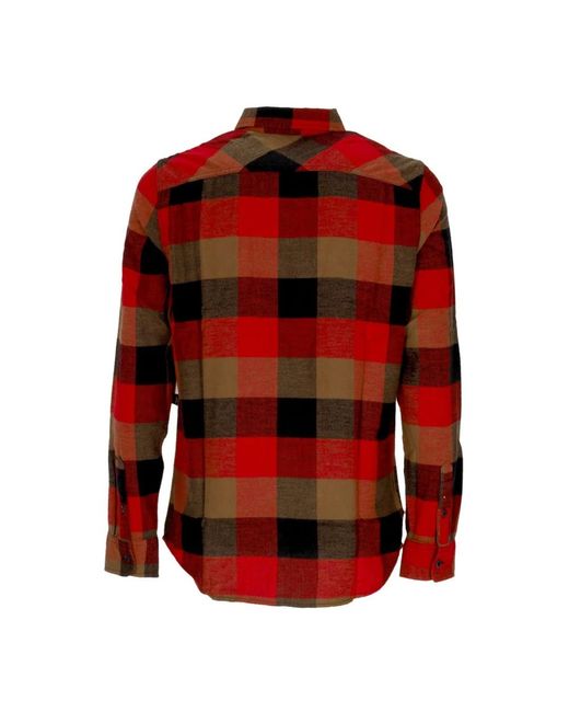 Vans Red Long Sleeve Shirt Box Flannel Shirt for men