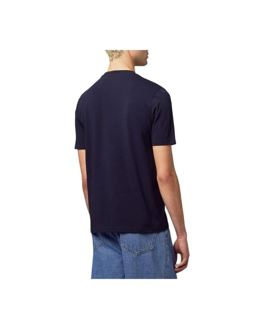 Alpha Studio Tops ,Blauw ,Katoen Modern T-Shirt Met Korte Mouwen in het Black voor heren