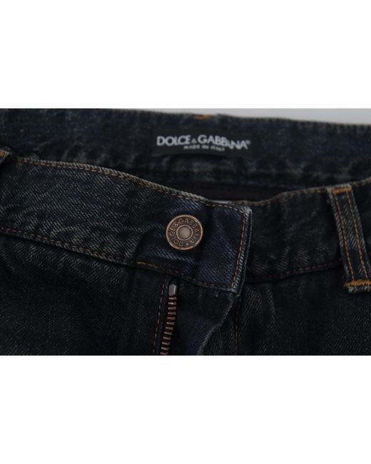 Dolce & Gabbana Blaue skinny denim jeans aus baumwolle in Black für Herren
