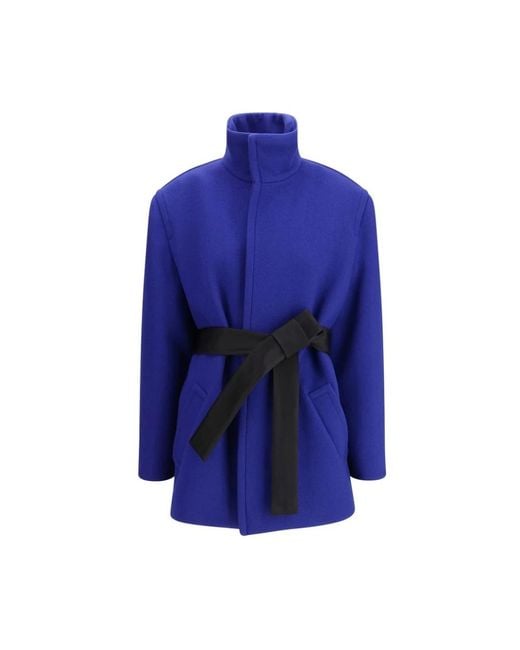 Saint Laurent Blue Belted Coats for men