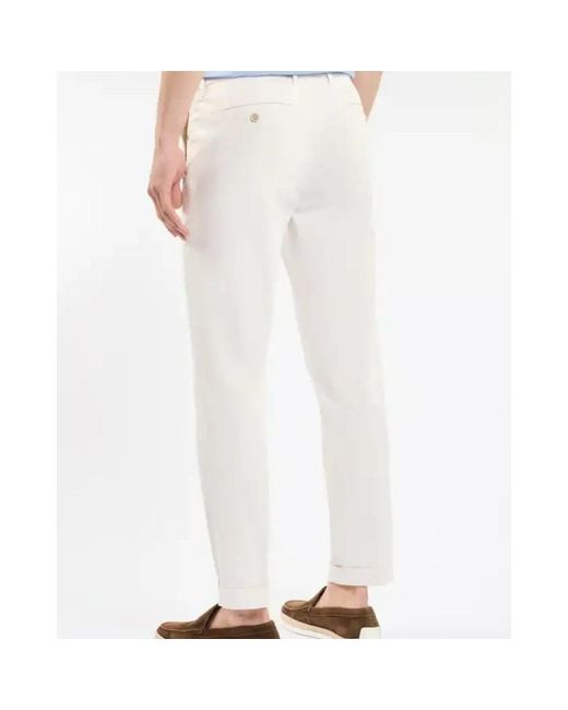 Fay White Slim-Fit Trousers for men