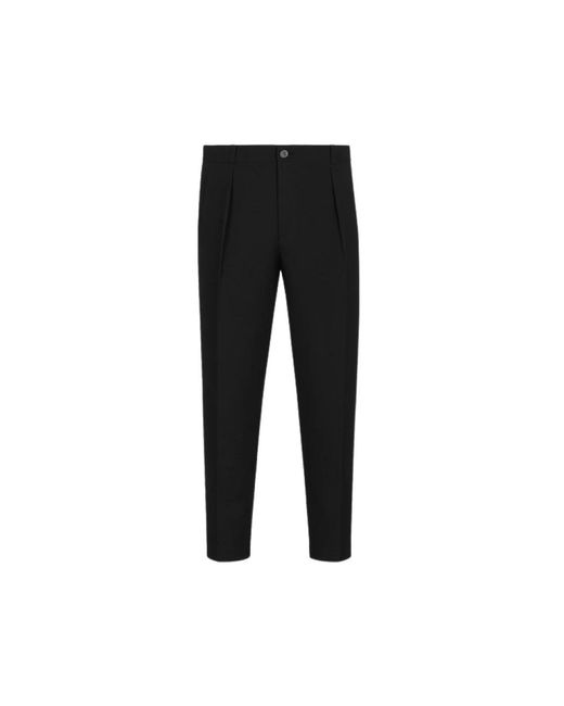 BRIGLIA Black Slim-Fit Trousers for men