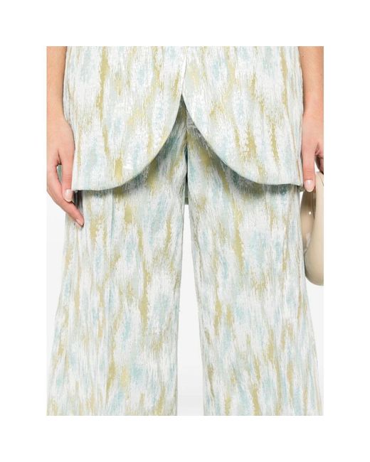 Erika Cavallini Semi Couture Blue Wide Trousers